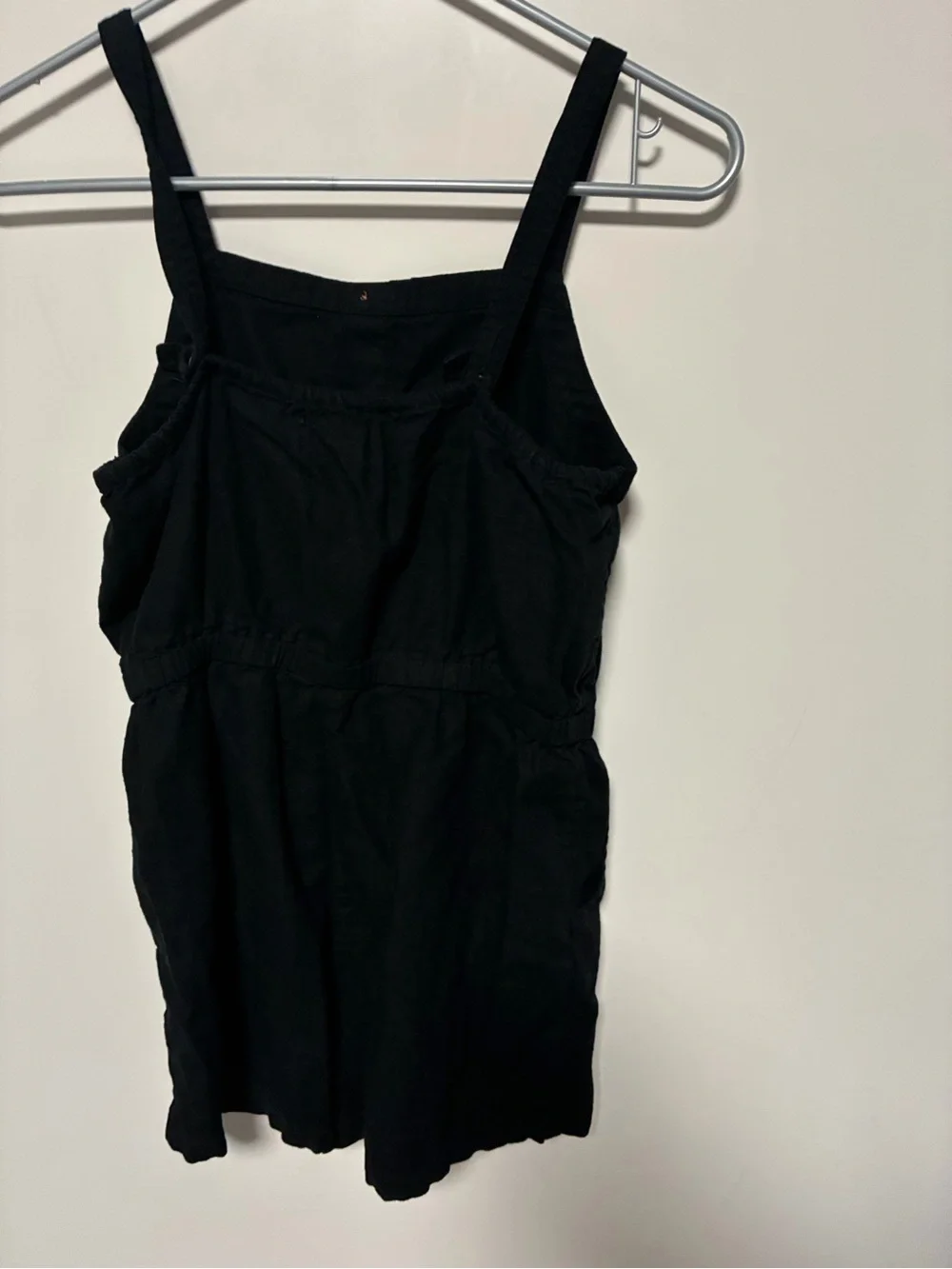 Old Navy Black Button-Front Girls Romper with Tie Waist